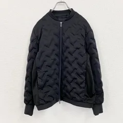 古着 used　COMME CA ISM　コムサイズム　接結ジャージーMA-1ダウンブルゾン　ダブルジップ　黒　ブラック　XLサイズ
