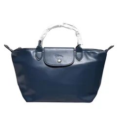 LONGCHAMP ロンシャン ル プリアージュキュイール レザー 2WAY トートバッグ ショルダーバッグ ネイビー K2603-k013