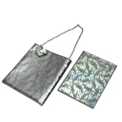 YVESSAINTLAURENT イヴサンローラン YSLロゴ総柄 ポーチ付き ミラー シルバー/チャ K2601-k082NP