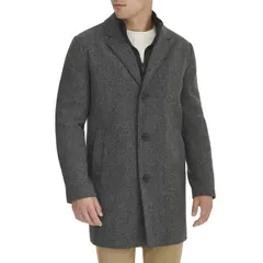 ドッカーズ メンズ アウター ジャケット・ブルゾン ウール コート Mens Dockers Wool Blend Topcoat with Bib Herringboneのサムネイル