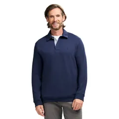 アイゾッド メンズ トップス Tシャツ ポロシャツ フリース Mens IZOD Lux Fleece Pullover Polo Navy ネイビー