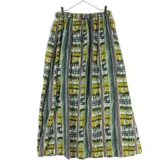 美品 Ray Beams レイビームス 総柄 ロング丈 フレアスカート 1 イエロー系 レディース 古着