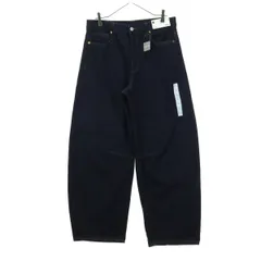 未使用 GU ジーユー コットン バレルレッグ デニムパンツ XL ブルー系 レディース 古着