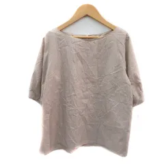 オペークドットクリップ OPAQUE.CLIP ブラウス カットソー 五分袖 ストライプ柄 オーバーサイズ 38 M マルチカラー ベージュ /YK48