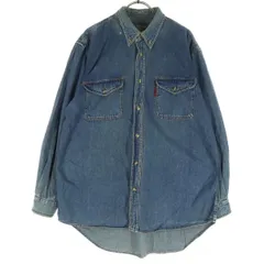 LUCKY STRIKE ラッキーストライク 90s オールド 長袖 デニム ボタンダウンシャツ L ライトブルー メンズ 古着