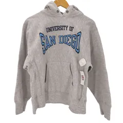チャンピオン Champion 80S USA製 トリコタグ アクリル8％ レーヨン3％ 混紡 REVERSE WEAVE UNIVERSITY OF SAN DIEGO 2段 プリント プルオーバー パーカー メンズ import：M 