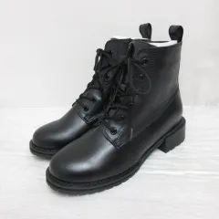 オリエンタルトラフィック ORIENTAL TRAFFIC ショート ブーツ サイドジップ 23.5cm 黒 ブラック 靴 シューズ レースアップ 箱付き