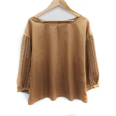 ケティ KETTY カットソー 七分袖 ラウンドネック 刺繍 3 ベージュ /SM28