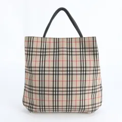美品 バーバリー ノバ チェック レザー トート バッグ 肩掛け ショルダー ハンド A4 ベージュ レディース REE DS60-10【中古】