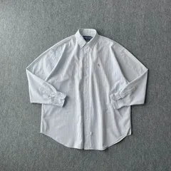 90s　Ralph Lauren　デザインシャツ　マルチカラー刺繍　ワンポイント　ストライプ