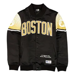 ニューエラ メンズ アウター ジャケット・ブルゾン サテン Mens New Era Black Boston Celtics 202526 City Edition FullSnap Satin Jのサムネイル