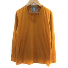 B&Y ユナイテッドアローズ BEAUTY&YOUTH ビューティー&ユース Tシャツ カットソー 長袖 Vネック M ライトブラウン /SM32