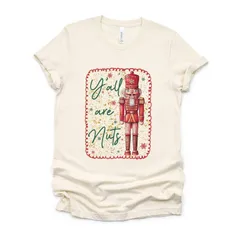 Simply Sage Market レディース トップス Tシャツ グラフィック Simply Sage Market Yall Are Nuts Nutcracker Womenshort Sleeve Graphic TShirt Cream クリーム