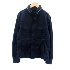 バイタル Vital ミリタリージャケット スタンドカラー ミドル丈 46 M 紺 ネイビー /HO1