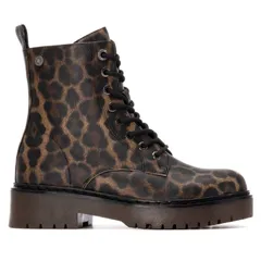 リフレッシュ レディース シューズ ブーツ・レインブーツ Refresh Womens Casual Combat Booties 173081 Leopard アニマル