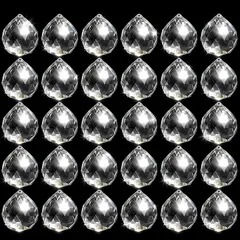 エイタイル K9クリスタル ボール 15mm 30個セット 穴あき 加工不要 サンキャッチャー用 透明 多面カット ハンドメイド インテリア 装飾 パーツ