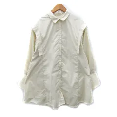 ヘザー Heather シャツ ブラウス 長袖 ノースリーブ 2WAY ストライプ柄 オーバーサイズ F イエロー /SY4