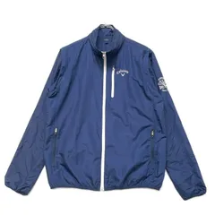 中古 メンズ キャロウェイ Callaway フルジップアウター L 紺 ネイビー 訳あり メッシュ裏地 総柄
