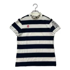 中古 レディース パーリーゲイツ PEARLY GATES 半袖シャツ 1(M) 白×紺 モックネック ハイネック ボーダー