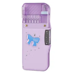 【リボン バイオレット FD-2567-V】 筆箱 両面 箱型 ペンケース 女の子 男の子 えんぴつチェックα うかサポ ロック付き 筆入 両面開き 両開き 小学生 小学校 一年生 男子 キッズ 子供 こども 日本製 シンプル ソニックのサムネイル