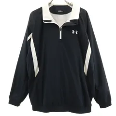 UNDER ARMOUR アンダーアーマー トレーニング ハーフジップ ウインドブレーカー LG ブラック プルオーバー 裏メッシュ メンズ 古着のサムネイル