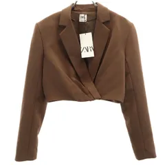 未使用 ZARA ザラ クロップド ジャケット S ブラウン ブレザー レディース 古着