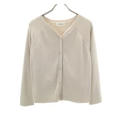 Mila Owen ミラオーウェン 長袖 リブ ニットカーディガン 0 グレー ストレッチ レディース 古着