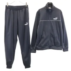 PUMA プーマ トラックジャケット 上下 セットアップ M グレー 裏トリコット ジャージ メンズ 古着