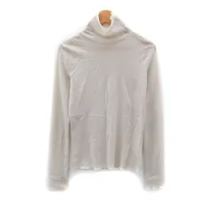 ミスティック mystic カットソー 長袖 ハイネック 無地 シースルー F ベージュ /SY46