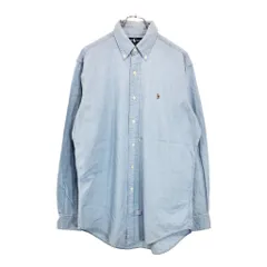 RALPH LAUREN ラルフローレン ボタンダウン シャンブレーシャツ ライトブルー(メンズ)中古 古着 V1584