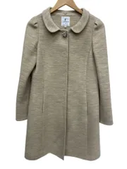 LANVIN en Bleu (ランバンオンブルー) ビジューボタン ツイード ラウンドカラーコート 38 ベージュ レディース/028のサムネイル