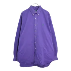 RALPH LAUREN ラルフローレン BLAKE ボタンダウン 長袖シャツ パープル(メンズ L)中古 古着 V7066