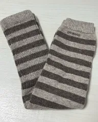 森ガール ストライプ ブラウン レッグウォーマー
