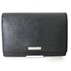 SD6445 新品未使用! BURBERRY バーバリー 二つ折り財布 ミドルウォレット レザー ブラック 金具シルバー