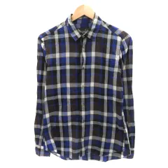 エディション Edition トゥモローランド カジュアルシャツ 長袖 チェック柄 46 S マルチカラー 紺 ネイビー /YK42