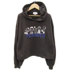 ピーナッツ PEANUTS パーカー プルオーバー 長袖 プリント M ブラウン 茶 /YM35