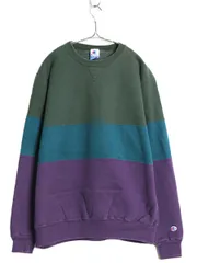 【お得なクーポン配布中!】 90s USA製 チャンピオン 前V スウェット メンズ レディース XL / オールド 裏起毛 トレーナー ヘビーウェイト 大きいサイズ マルチカラー