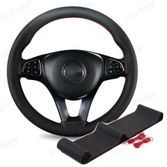 手縫いハンドルカバーダイハツ ハイゼットカーゴ S321V S331V HIJET CARGO車用ステアリングカバー ジャケット Sサイズ 革 編み込みハンドルカバー