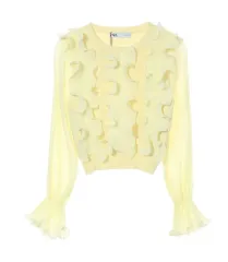 ザラ ラウフ ライトイエロー ニットブラウス