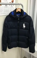 ポロ ラルフローレン ネイビー フード ダウン アウター M