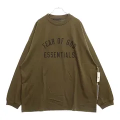 FEAR OF GOD ESSENTIALS (フィアオブゴッド エッセンシャルズ) L/S T-SHIRT ロゴプリント長袖Tシャツ ロンT カーキ