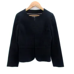 ロペ ROPE ノーカラージャケット ミドル丈 38 M 紺 ネイビー /HO47のサムネイル
