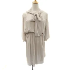 オフオン ofuon ワンピース ひざ丈 七分袖 38 M ベージュ /YK16