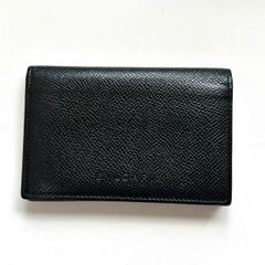 希少✨ブルガリ 名刺入れ カードケース レザー ロゴプレート ブラック