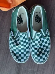 VANS(ヴァンズ) チェッカーボード スリッポン グリーン