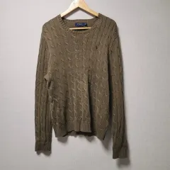 L ポロラルフローレン ケーブル編み ケーブル ニット