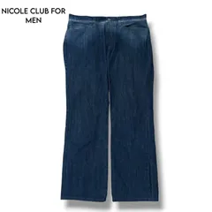 【NICOLE CLUB FOR MEN】シャドーストライプ・インディゴストレートデニム　48