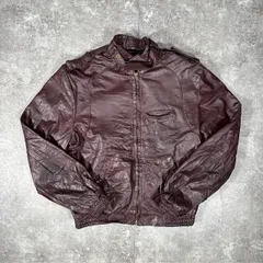 50~60's real leather jacket レザージャケット ライダース CONMATICジップ 赤茶色 レザー アメリカ製