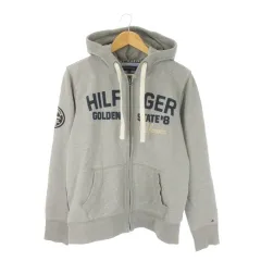 トミーヒルフィガー TOMMY HILFIGER ジップパーカー スウェット ロゴ刺繍 フーディ L グレー /CK11 ■GY99