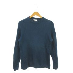B&Y ユナイテッドアローズ BEAUTY&YOUTH ビューティー&ユース ニット セーター S 青緑 ブルーグリーン ラウンドネック 長袖 凹凸編み /MN20 ■GY99